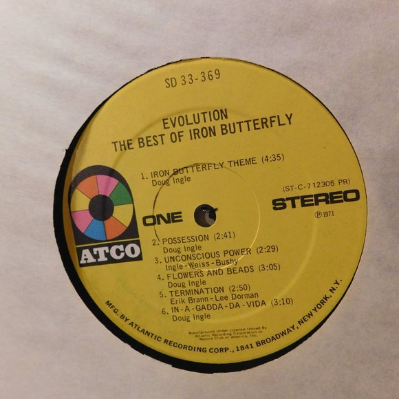 The Best of Iron Butterfly Evolution LP Vinyl Record 1971 Vintage - Picture 7 of 9